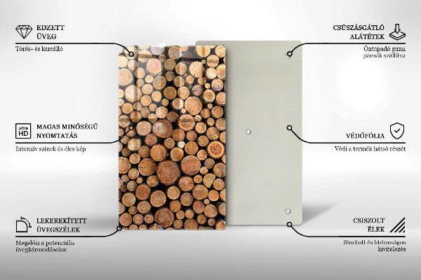 Tabla de cortar de vidrio Troncos de árboles