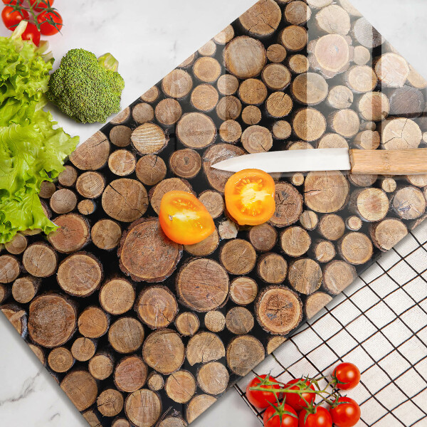 Tabla de cortar de vidrio Troncos de árboles