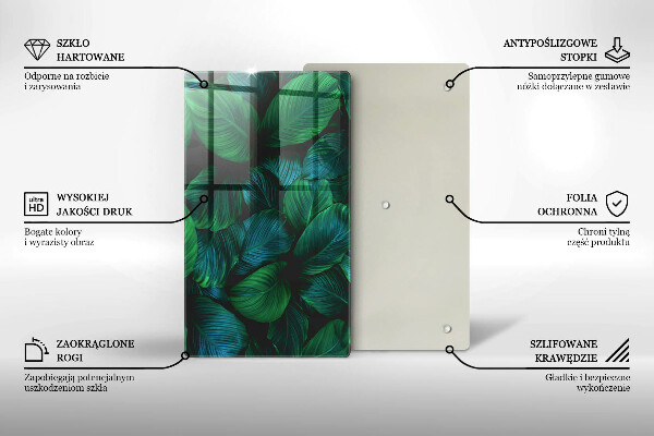 Tabla de cortar de vidrio Hojas de la selva