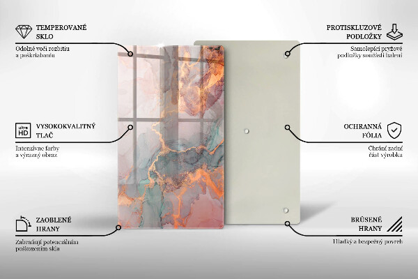 Tabla de cortar de vidrio Mármol con oro