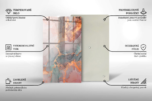 Tabla de cortar de vidrio Mármol con oro