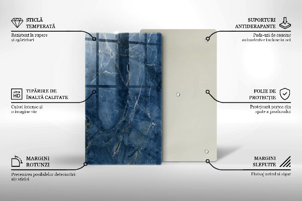 Tabla de cortar de vidrio Textura de piedra de mármol
