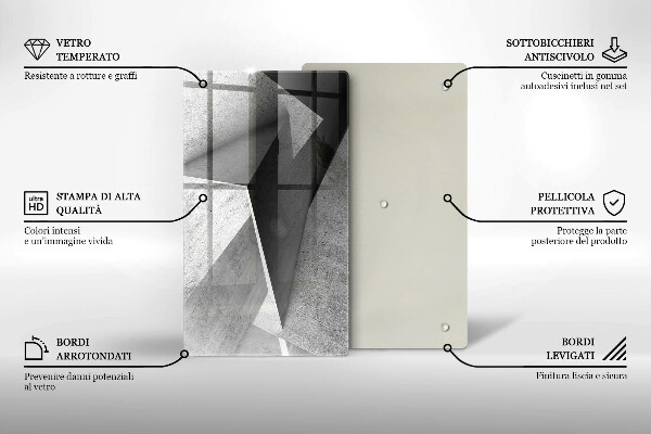 Tabla de cortar de vidrio Abstracción concreta