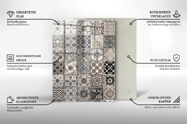 Tabla de cortar de vidrio Abstracción concreta