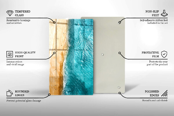 Tabla de cortar de vidrio Orilla de la playa y mar