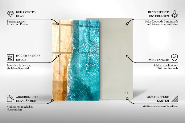 Tabla de cortar de vidrio Orilla de la playa y mar