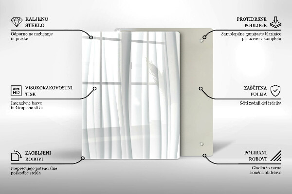 Tabla de cortar de vidrio Hojas de monstera