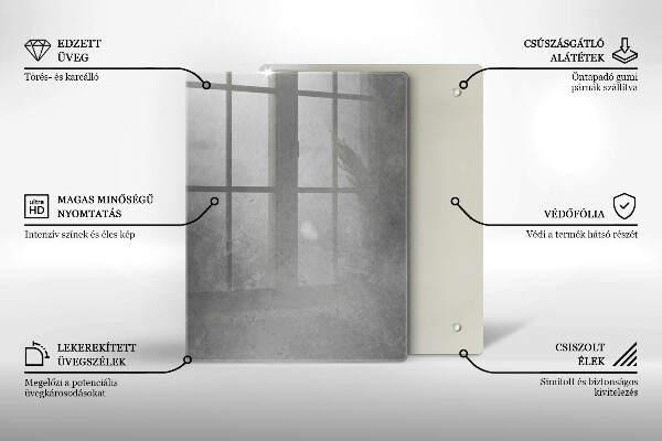 Tabla de cortar de vidrio Planta de musgo natural