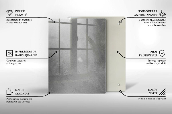 Tabla de cortar de vidrio Planta de musgo natural