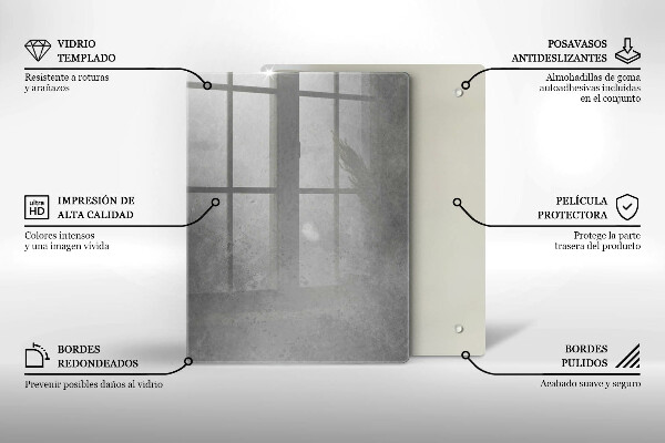 Tabla de cortar de vidrio Planta de musgo natural