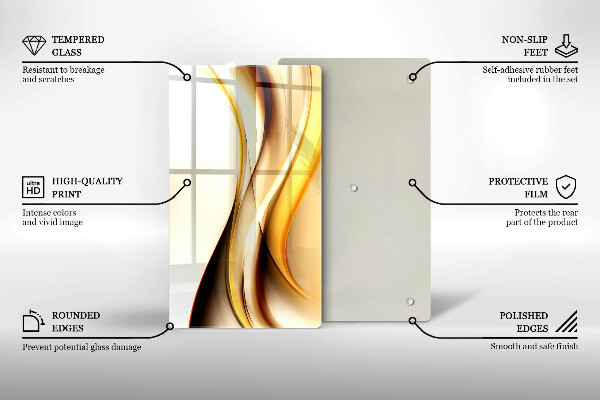 Tabla de cortar de vidrio Líneas de humo abstractas