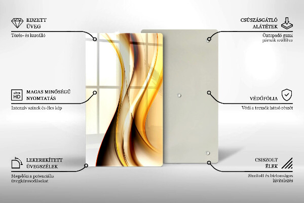 Tabla de cortar de vidrio Líneas de humo abstractas