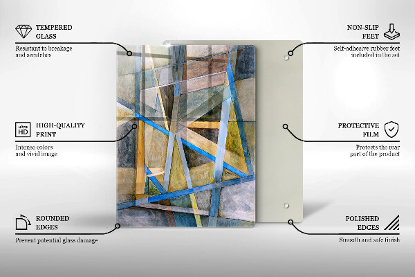 Tabla de cortar de vidrio Líneas de humo abstractas