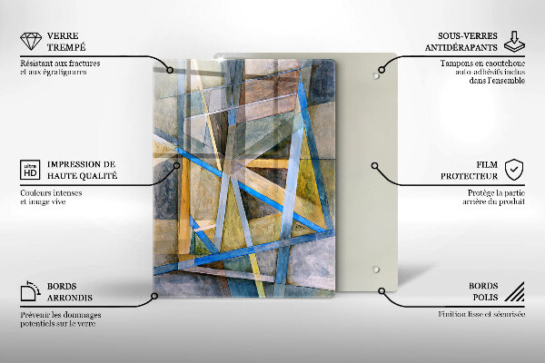Tabla de cortar de vidrio Líneas de humo abstractas
