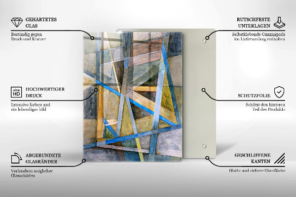Tabla de cortar de vidrio Líneas de humo abstractas