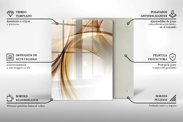 Tabla de cortar de vidrio Flores rosadas de primavera