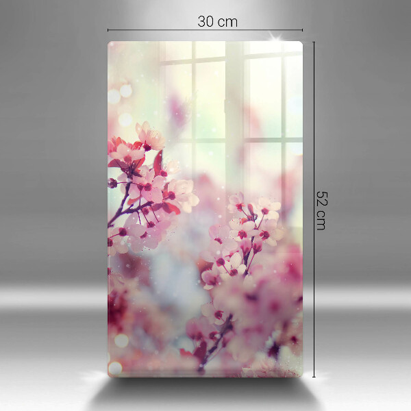 Tabla de cortar de vidrio Flores rosadas de primavera