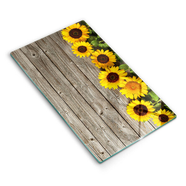 Tabla de cortar de vidrio Girasoles en tablas