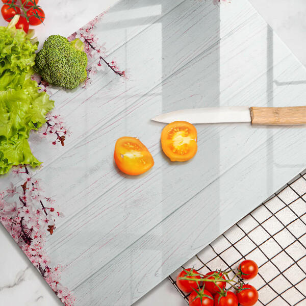 Tabla de cortar de vidrio Flores en las tablas