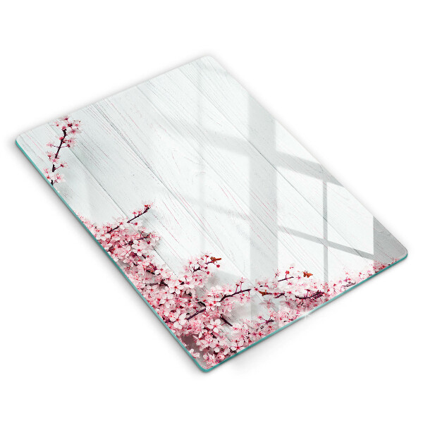 Tabla de cortar de vidrio Flores en las tablas