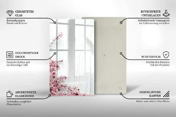 Tabla de cortar de vidrio Flores en las tablas