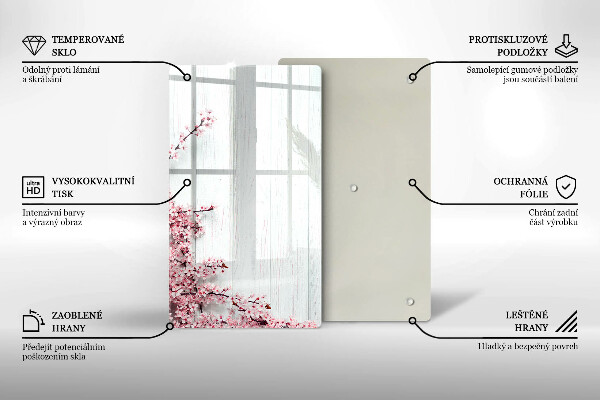 Tabla de cortar de vidrio Flores en las tablas