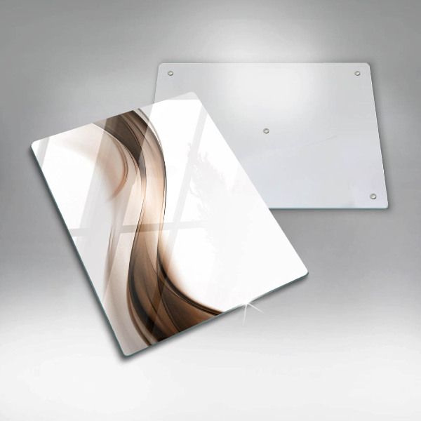 Tabla de cortar de vidrio Líneas marrones abstractas