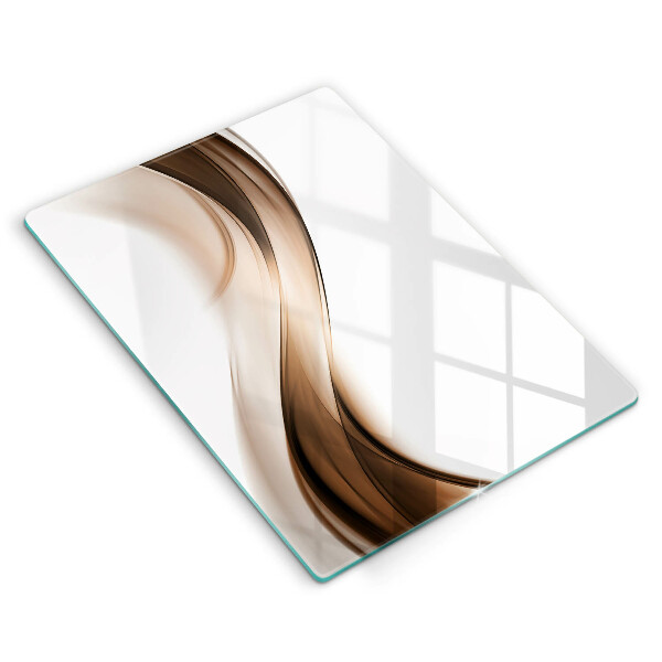 Tabla de cortar de vidrio Líneas marrones abstractas