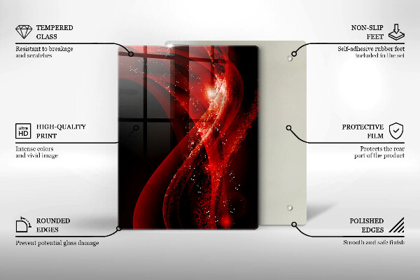 Tabla de cortar de vidrio Líneas marrones abstractas
