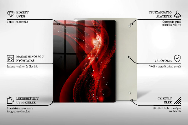 Tabla de cortar de vidrio Líneas marrones abstractas