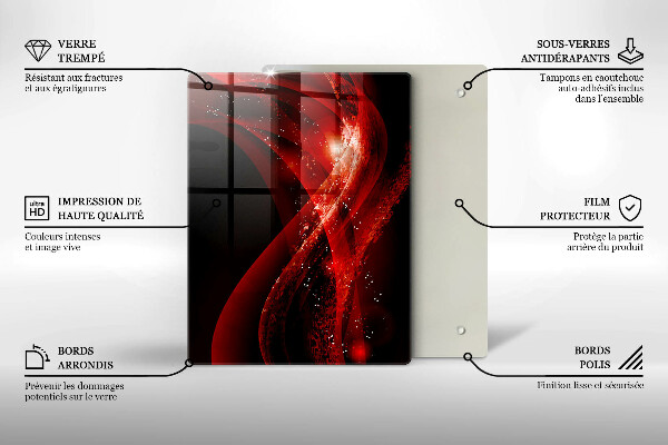 Tabla de cortar de vidrio Líneas marrones abstractas