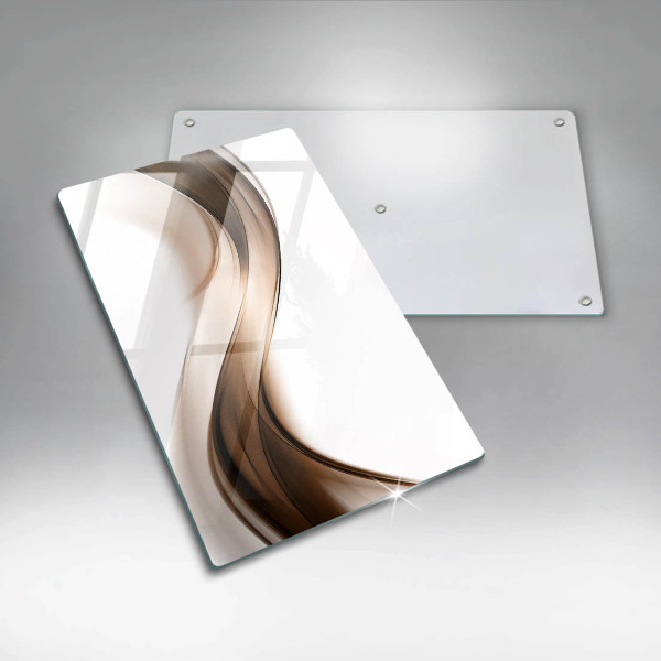 Tabla de cortar de vidrio Líneas marrones abstractas