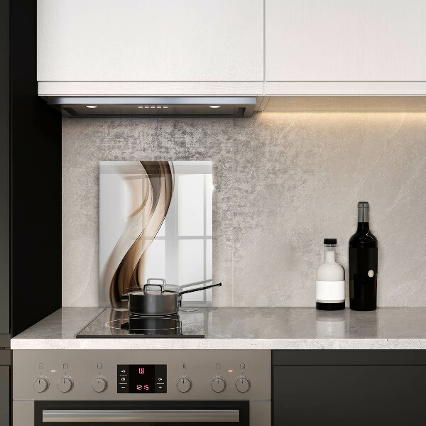 Tabla de cortar de vidrio Líneas marrones abstractas