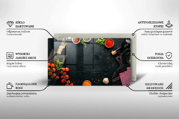 Tabla de cortar de vidrio Tomates cherry