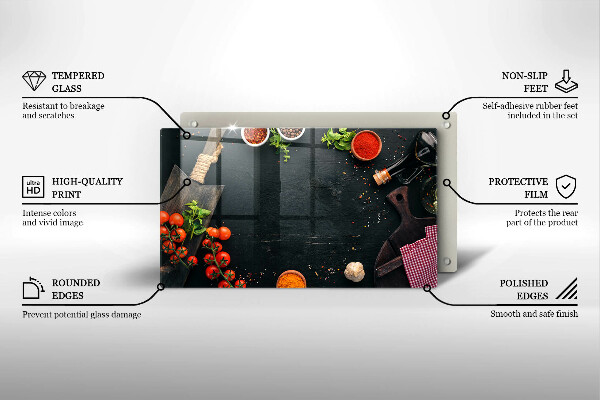 Tabla de cortar de vidrio Tomates cherry