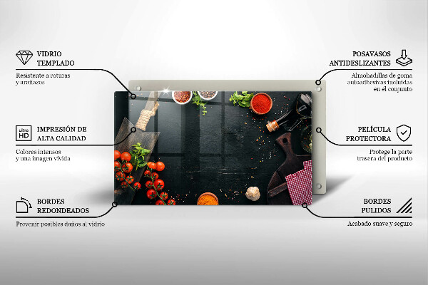 Tabla de cortar de vidrio Tomates cherry