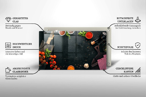 Tabla de cortar de vidrio Tomates cherry
