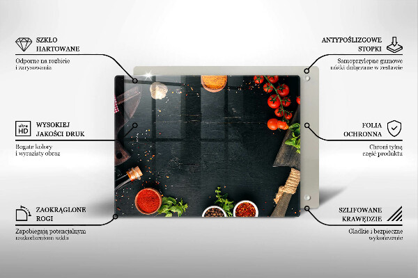 Tabla de cortar de vidrio Tomates cherry