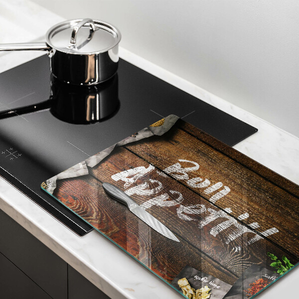 Tabla de cortar de vidrio Tableros de inscripción bon appetit