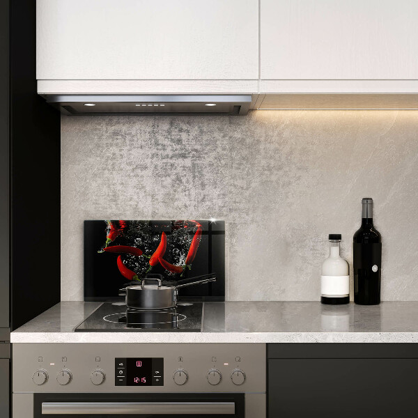 Tabla de cortar de vidrio Chiles en agua