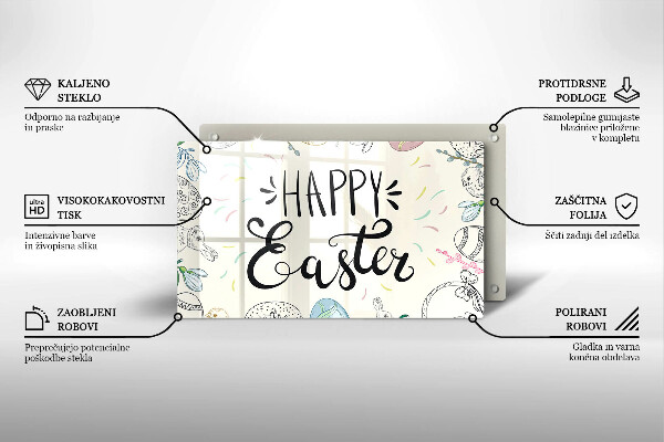 Tabla de cortar de vidrio Happy easter