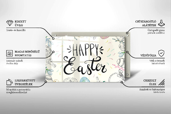 Tabla de cortar de vidrio Happy easter
