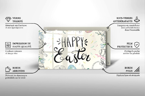 Tabla de cortar de vidrio Happy easter