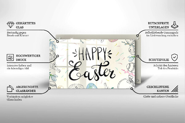 Tabla de cortar de vidrio Happy easter