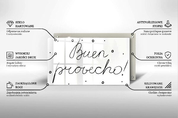 Tabla de cortar de vidrio Buen provecho!