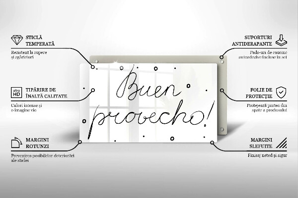 Tabla de cortar de vidrio Buen provecho!