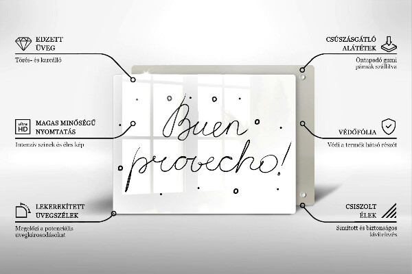 Tabla de cortar de vidrio Buen provecho!