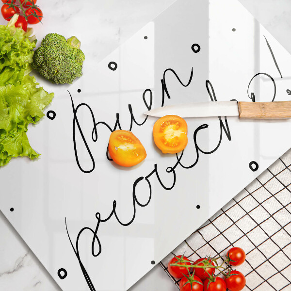 Tabla de cortar de vidrio Buen provecho!