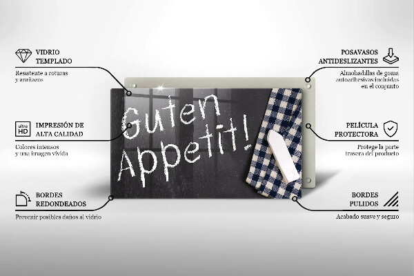 Tabla de cortar de vidrio Guten appetit!