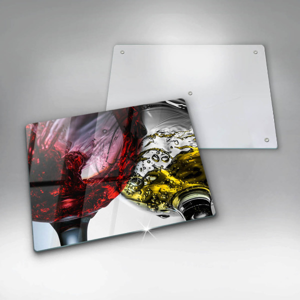 Tabla de cortar de vidrio Vasos de vino